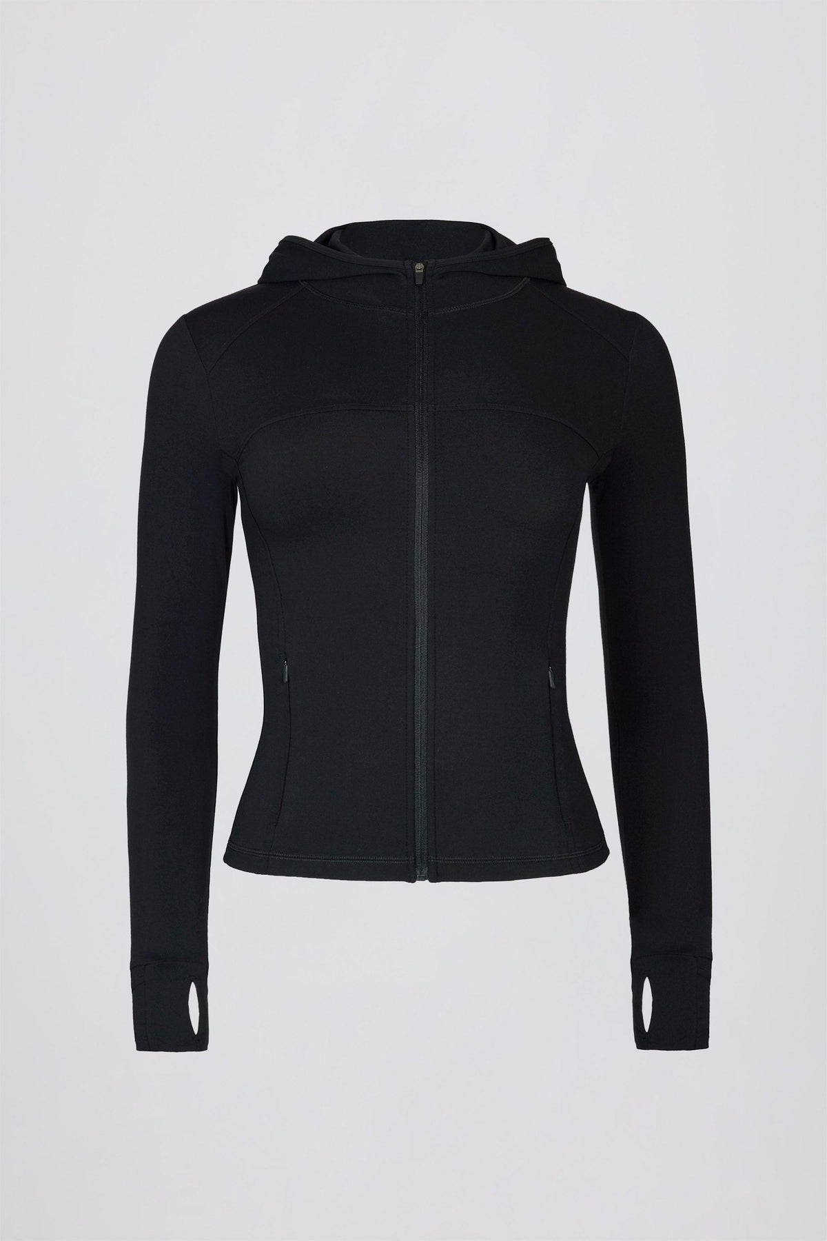 Soft Active Hooded Mid-layer Jacket In Black