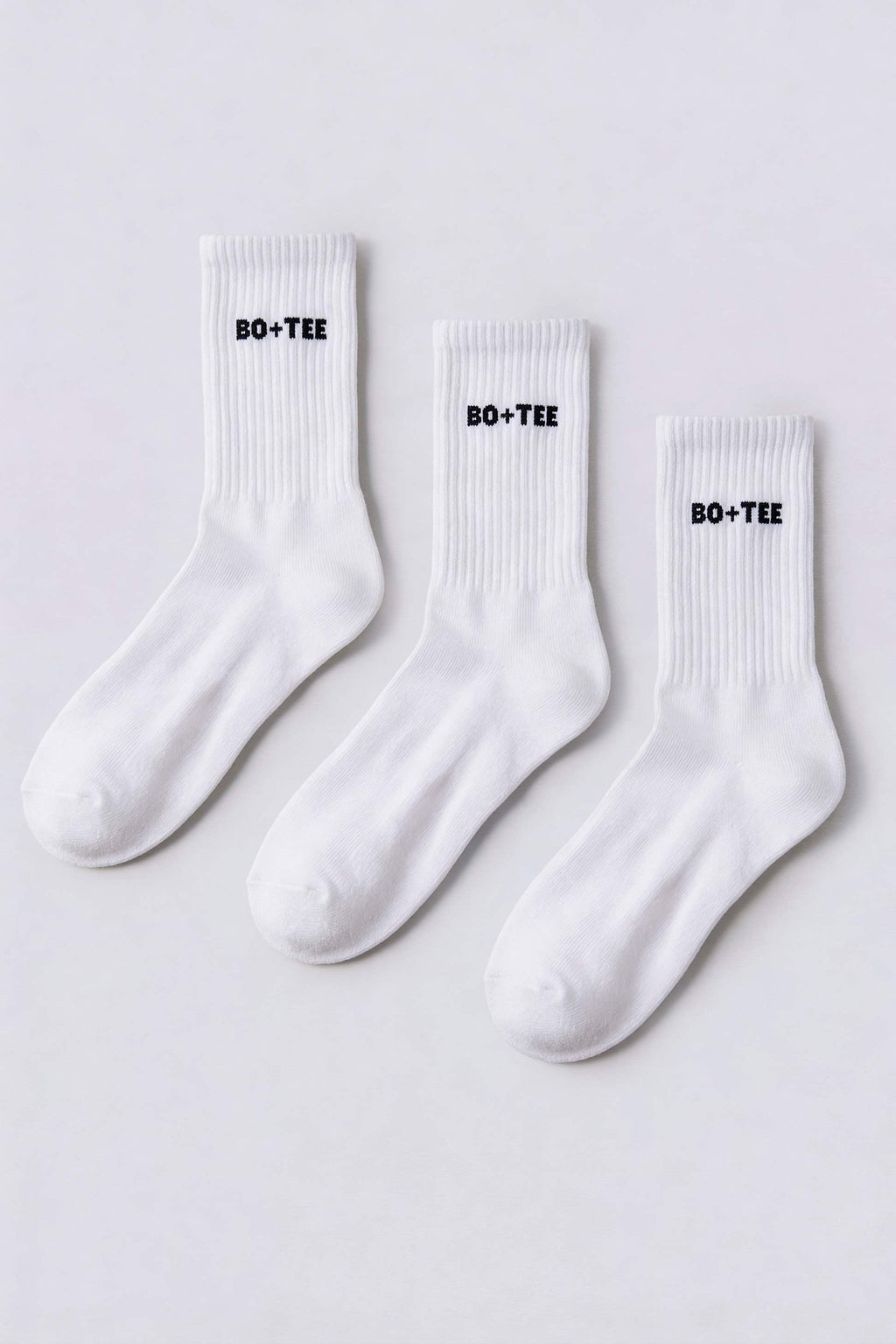 골지 하프 크루 3팩 양말 (화이트)