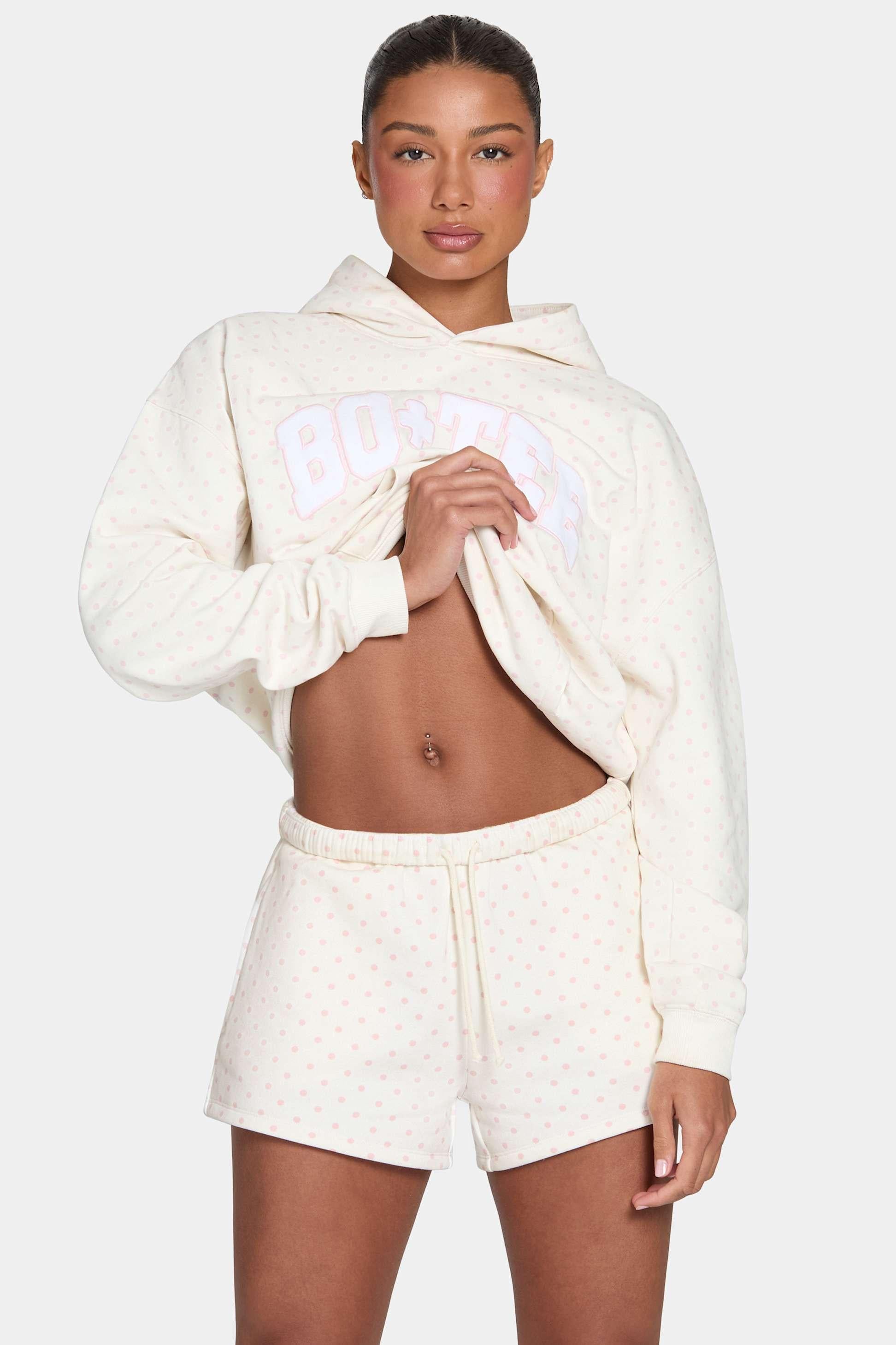 Sweat Shorts In Blush Polka Dot