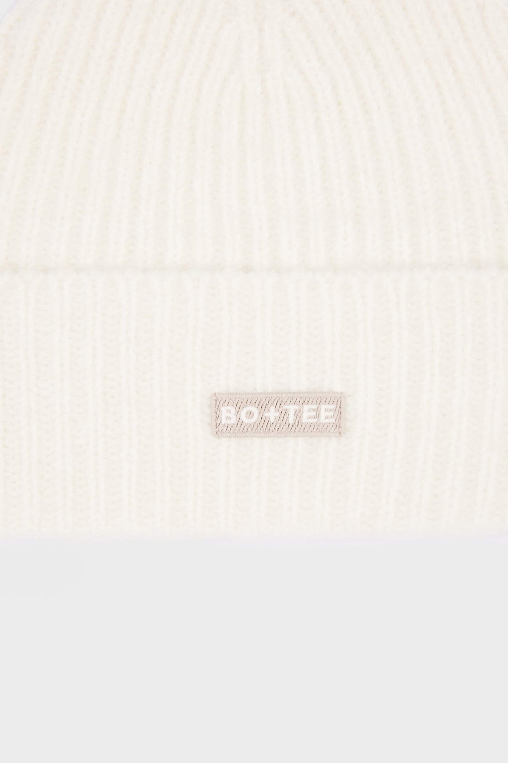 Ribbed Knit Beanie Hat In Ivory