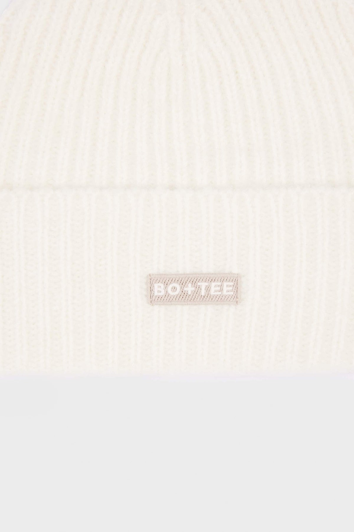 Ribbed Knit Beanie Hat In Ivory