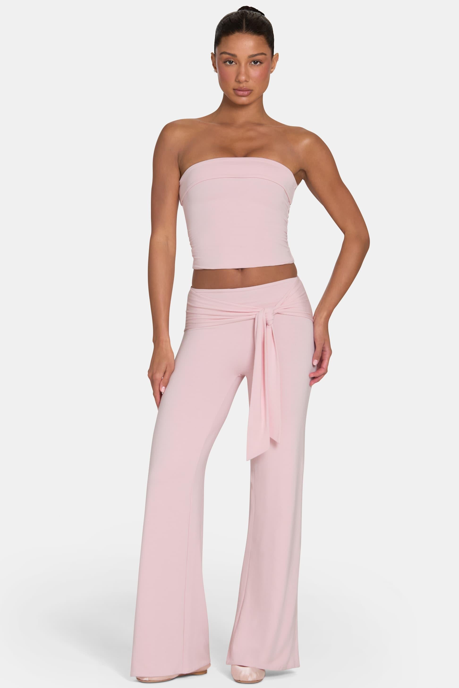 Buttercloud™ Tie-waist Wide-leg Trousers In Blush
