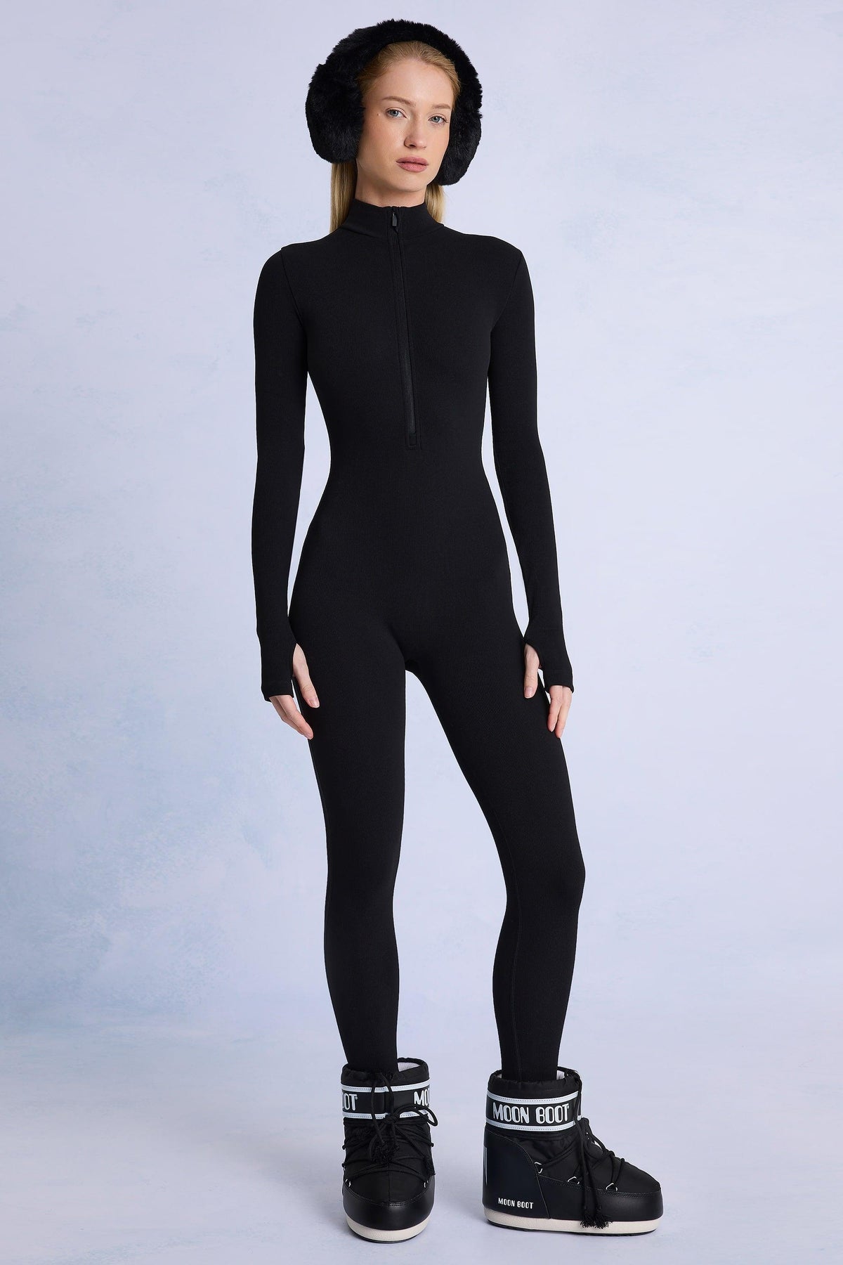 Thermal Base-layer Jumpsuit In Black