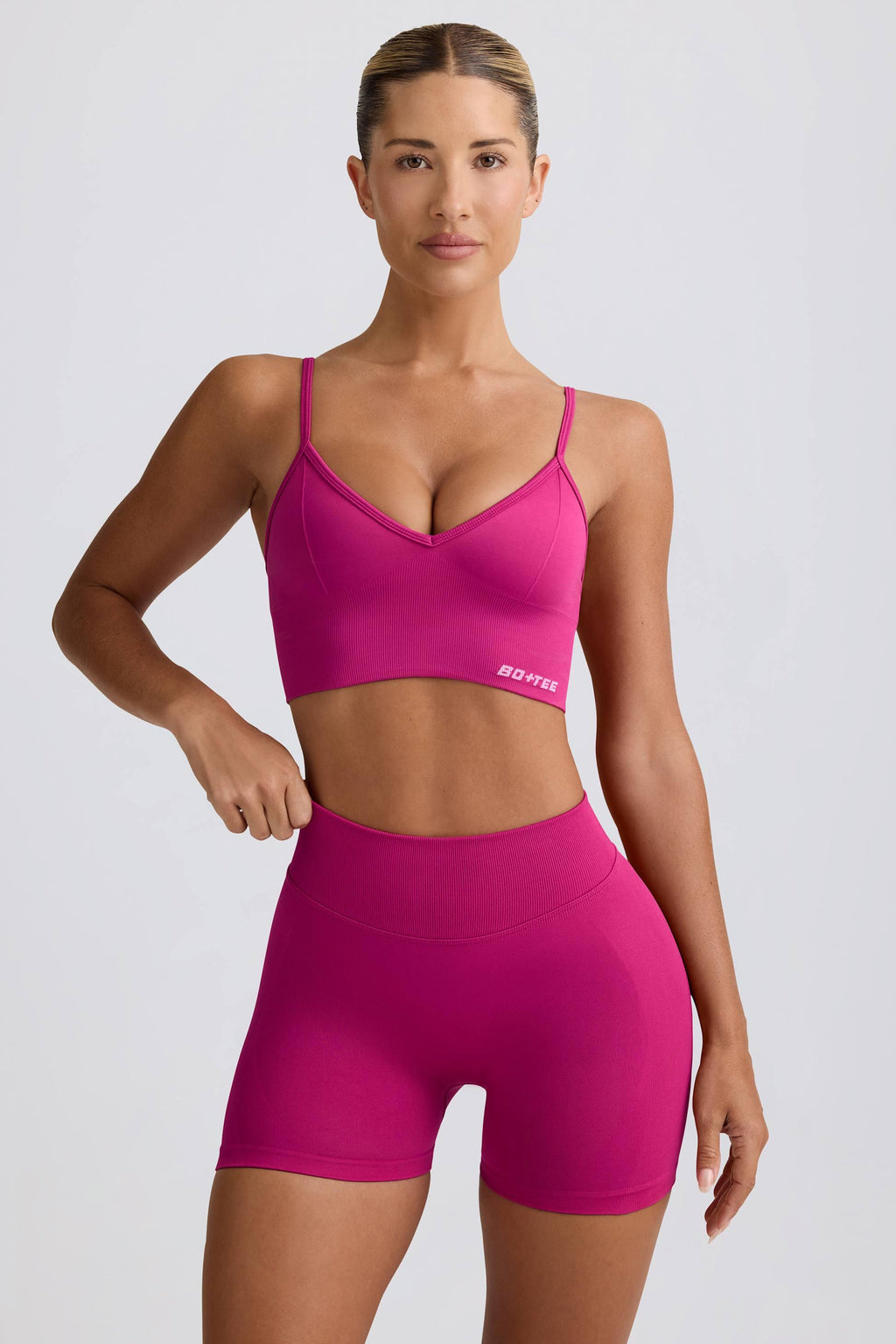 Define Luxe Mini Shorts In Berry