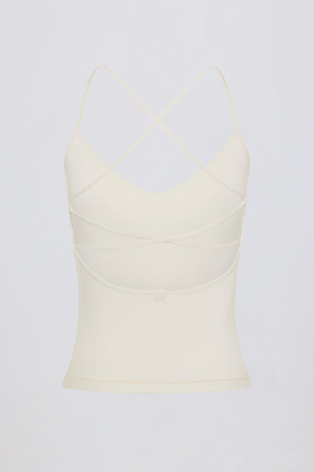 Cross-back Tank Top In Cream
