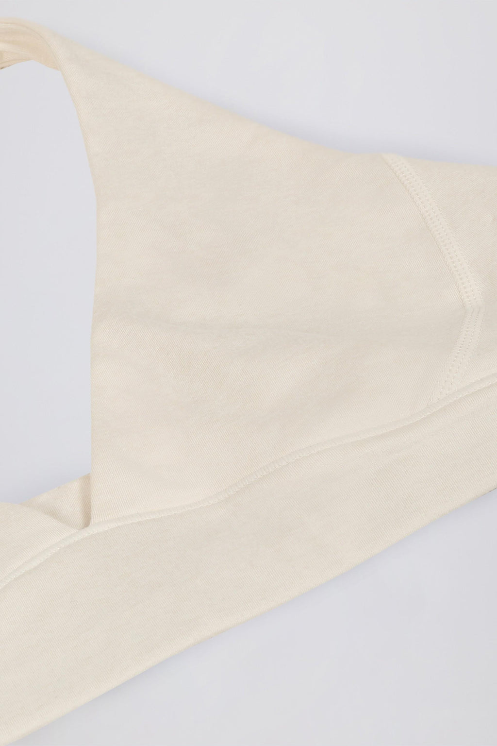 Brushed Jersey V-neck Sports Bra In Vanilla