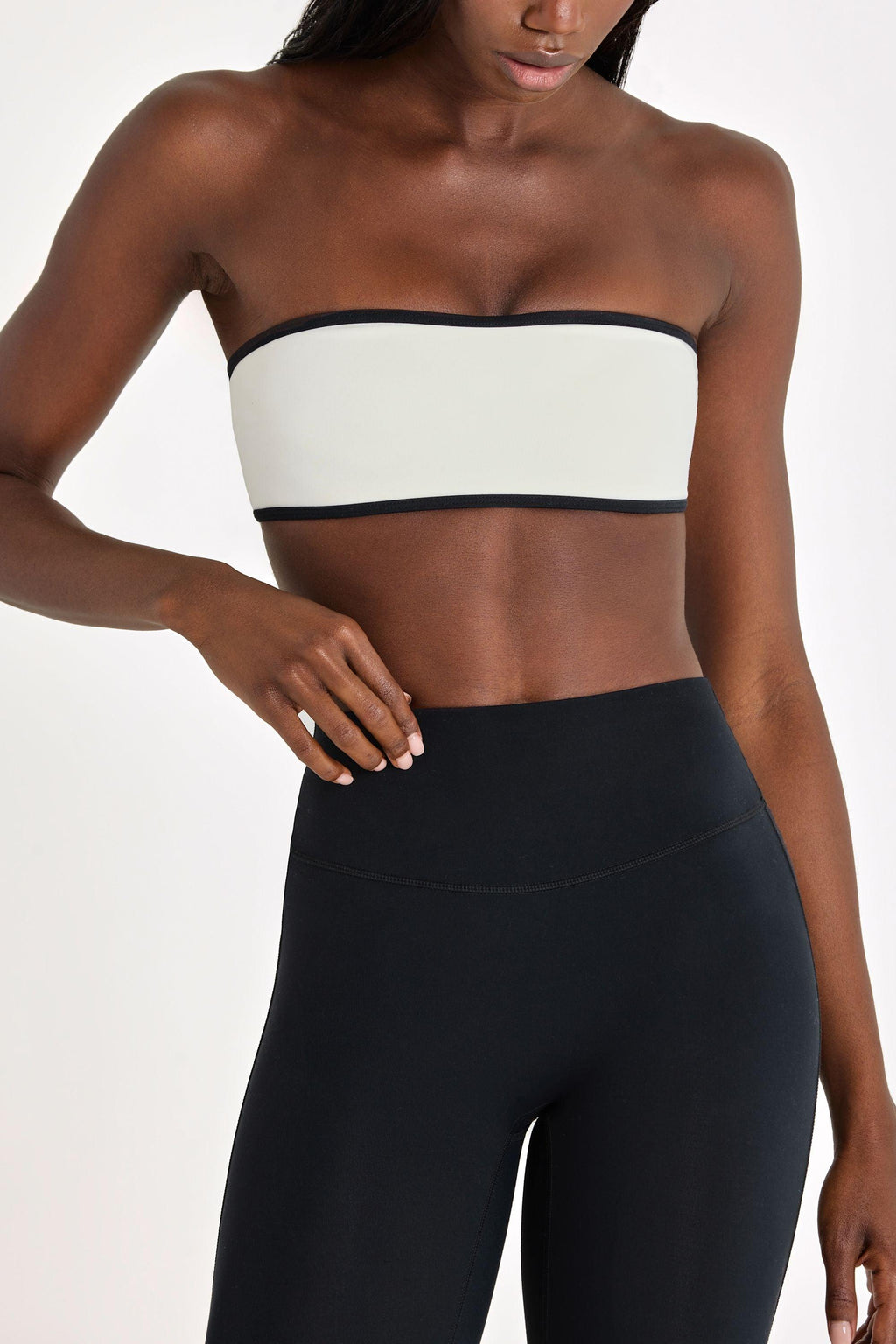Soft Active Bandeau Sports Bra In Ivory