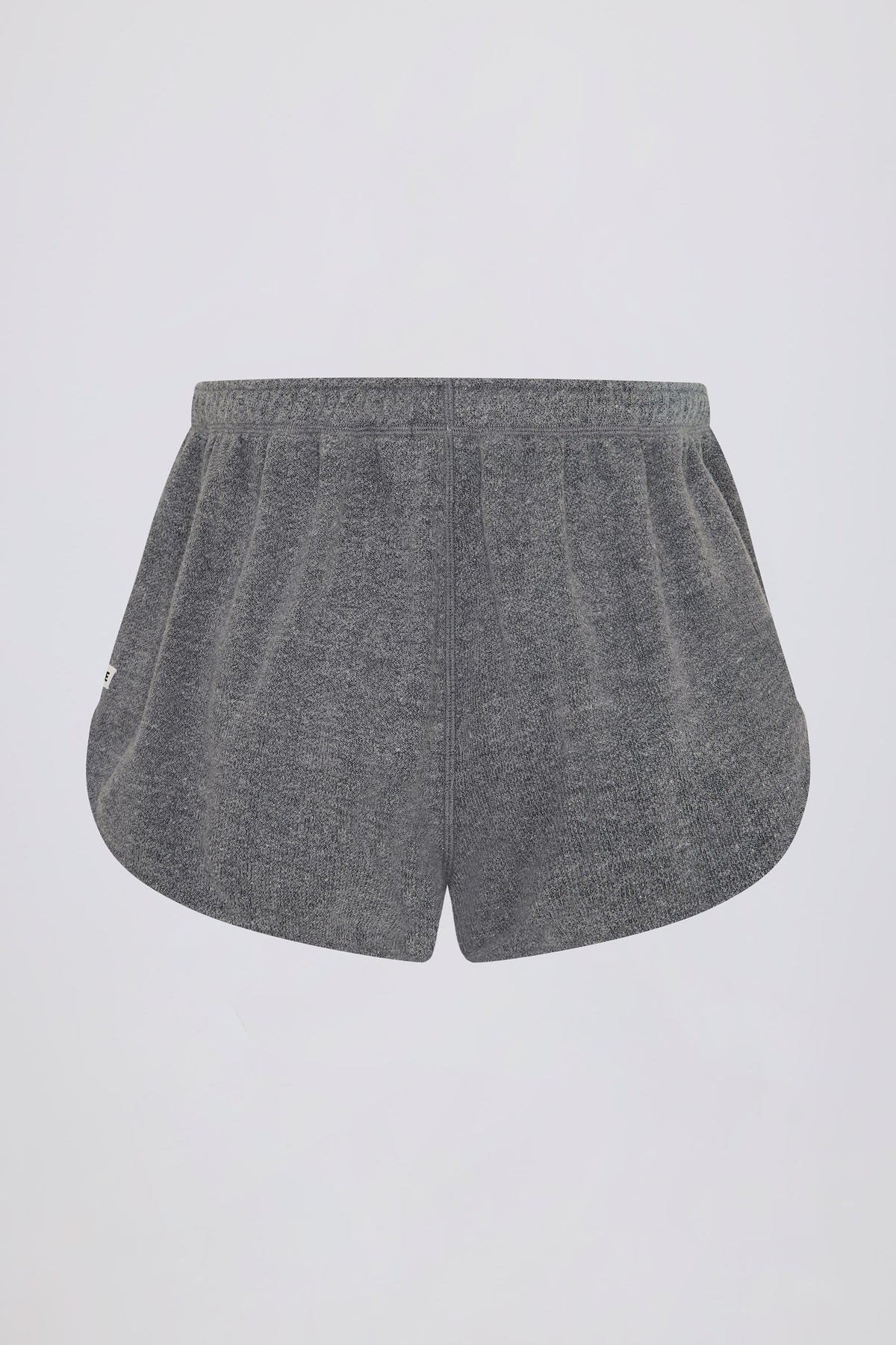 Button-detail Mid-rise Shorts In Dark Grey