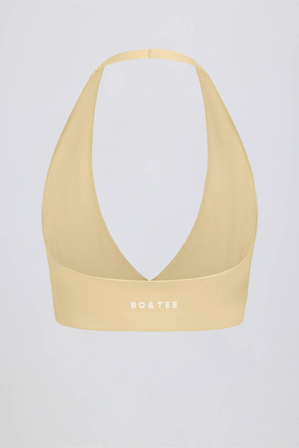 Brushed Jersey V-neck Sports Bra In Lemon Marl