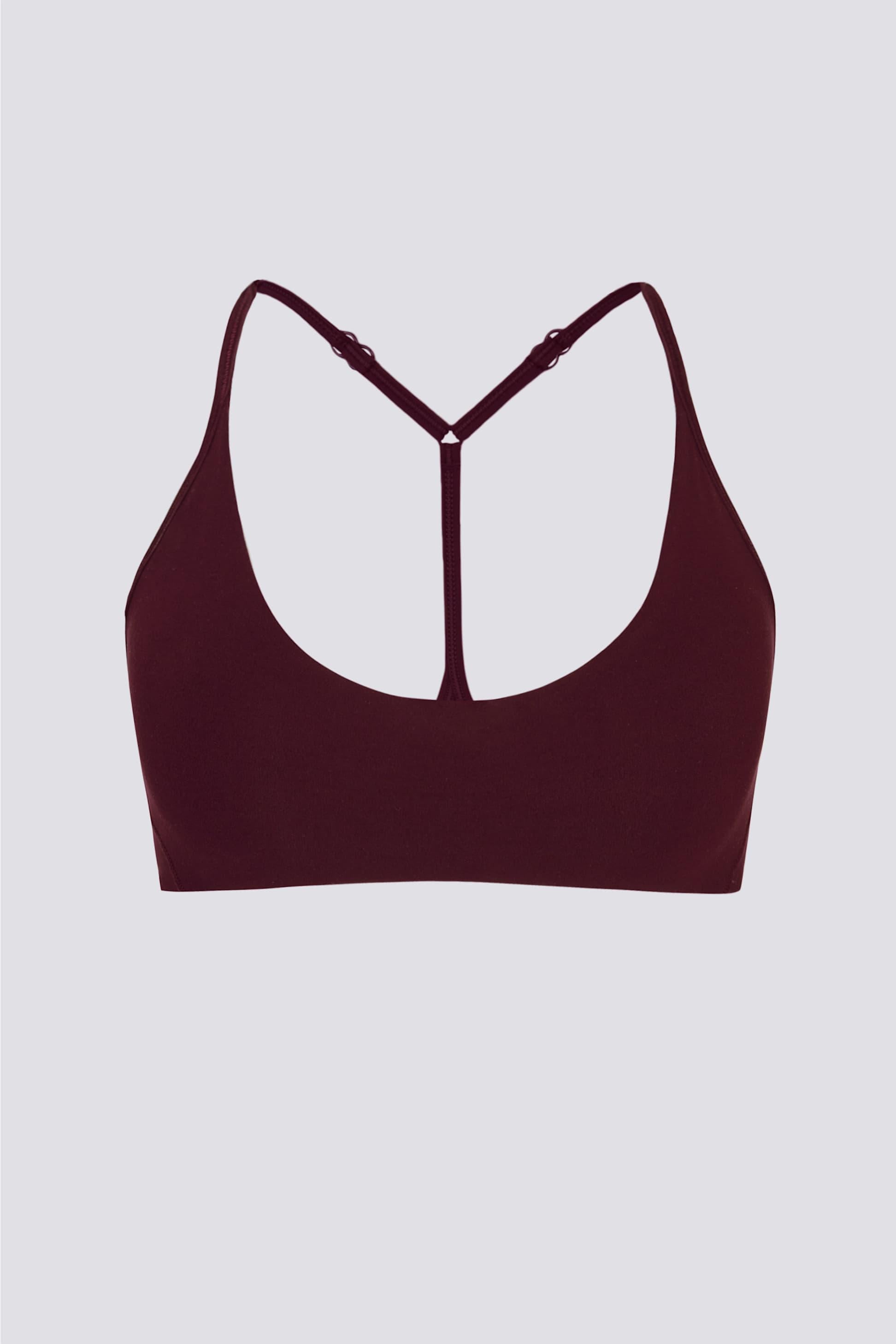 Soft Active Racerback Sports Bra In Burgundy