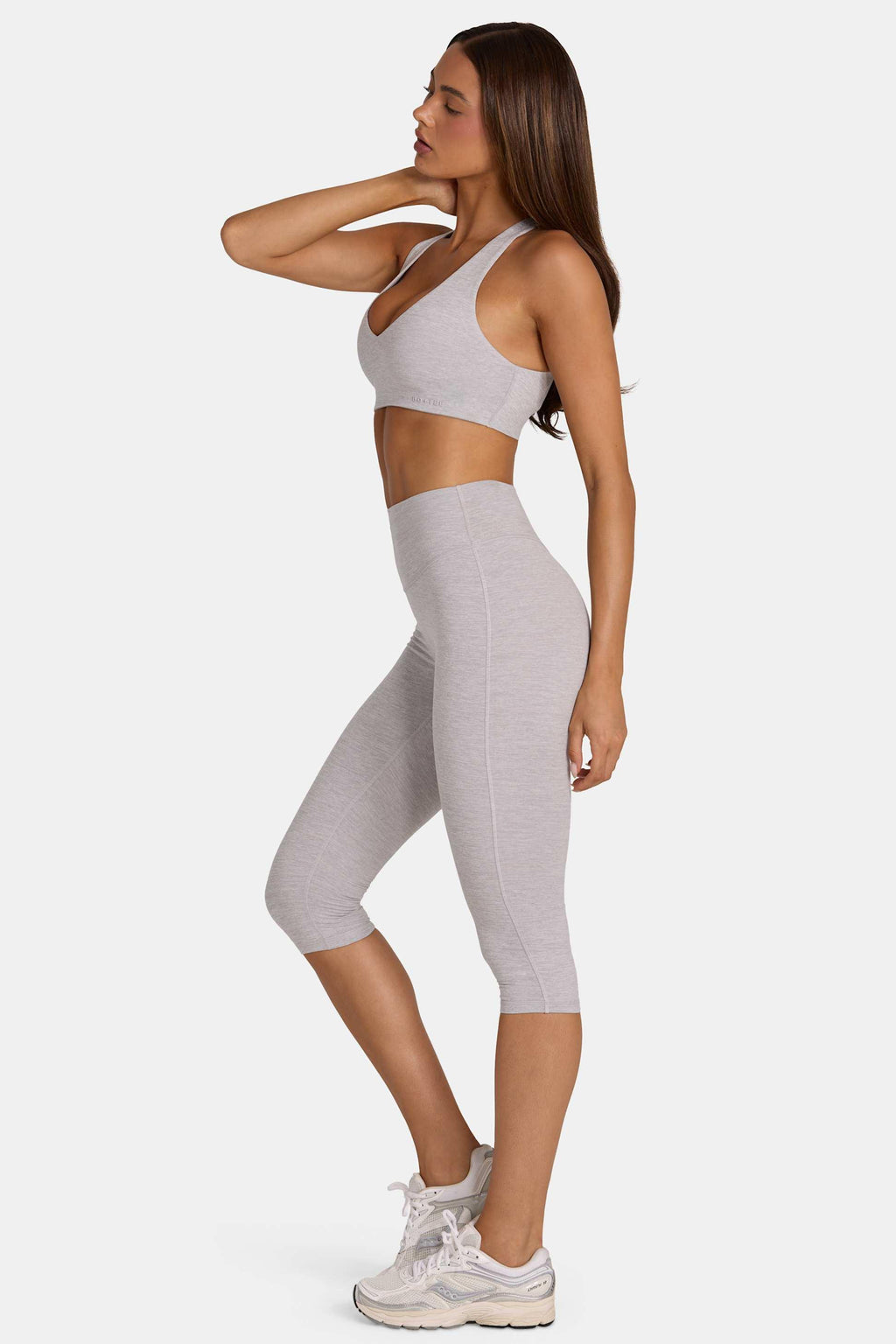Soft Active Capri Leggings In Grey Marl