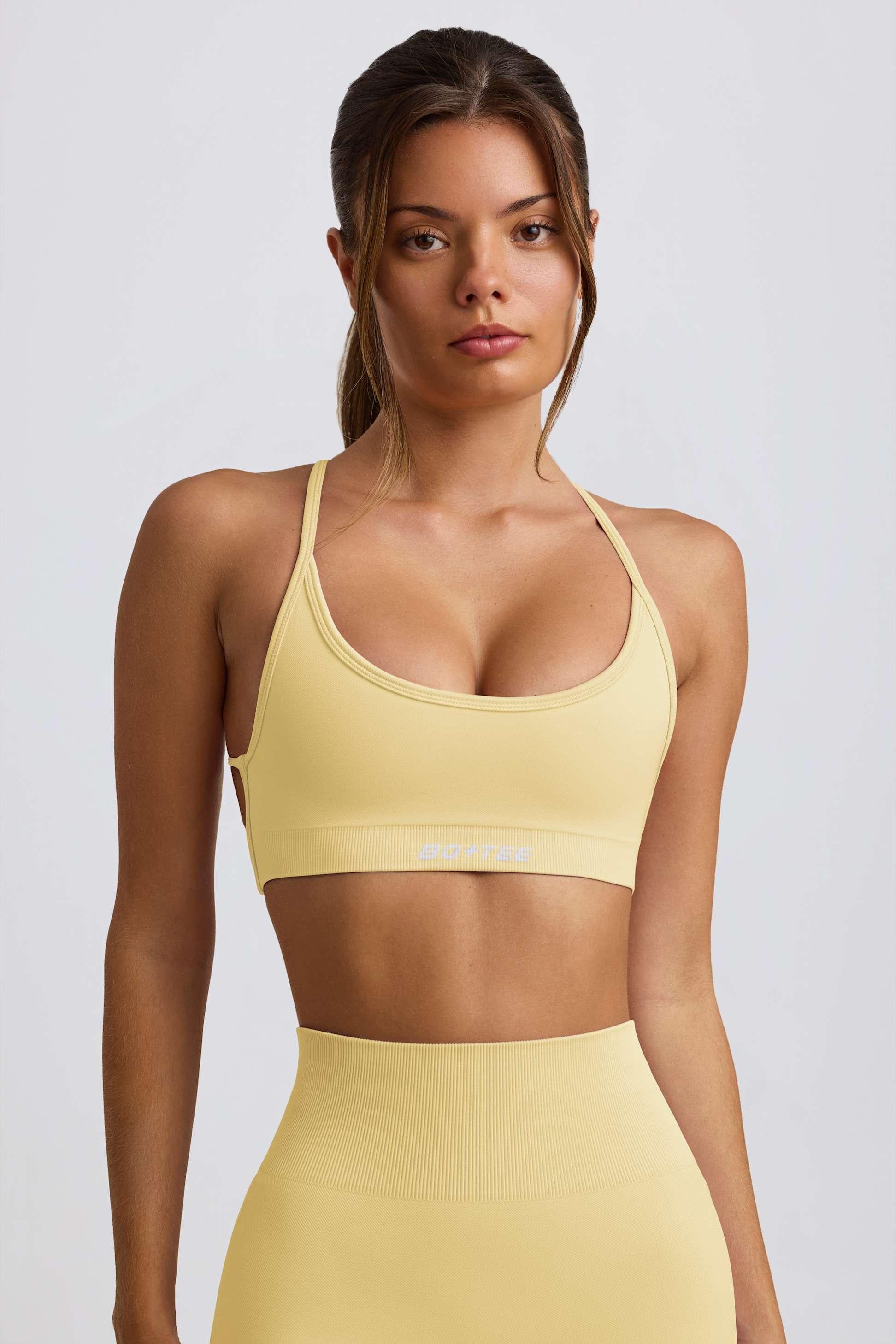Super Sculpt Seamless Backless Sports Bra In Butter