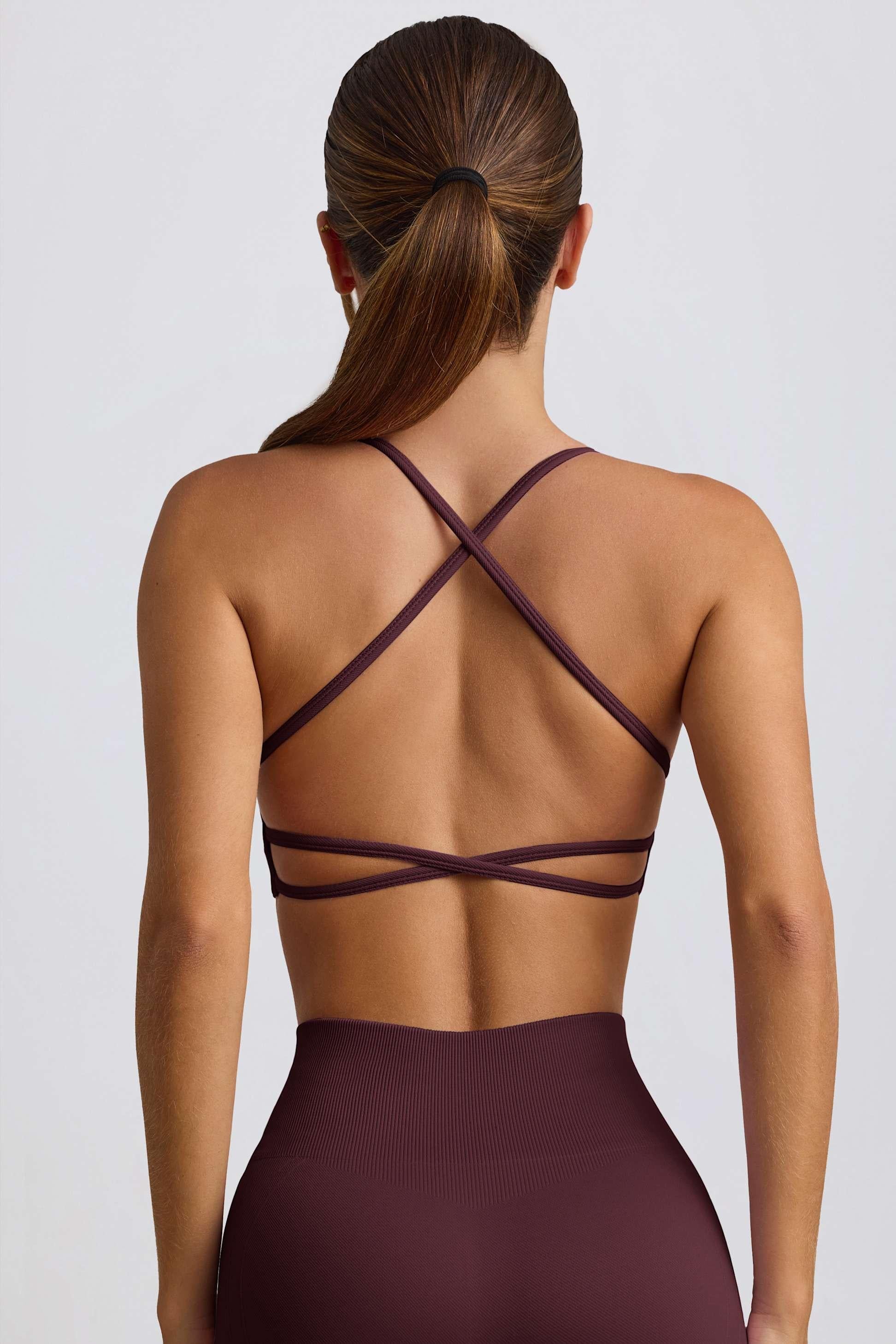 Super Sculpt Seamless Backless Sports Bra In Burgundy