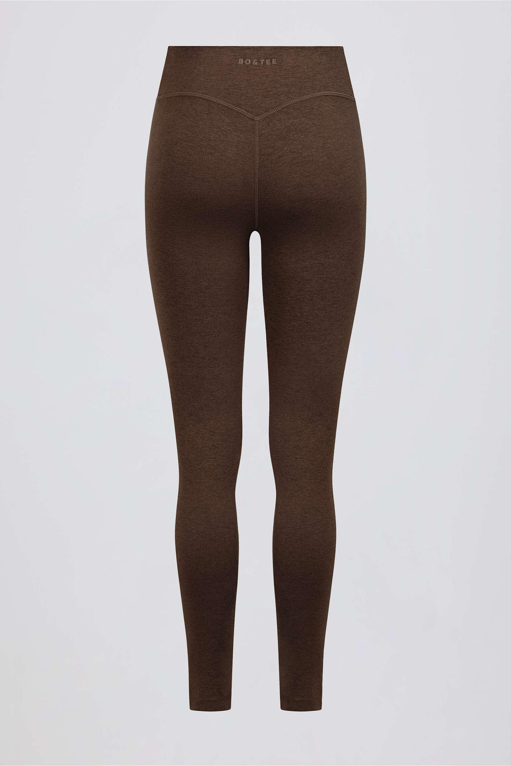 Brushed Jersey Ruched Mid-rise Leggings In Pecan Marl