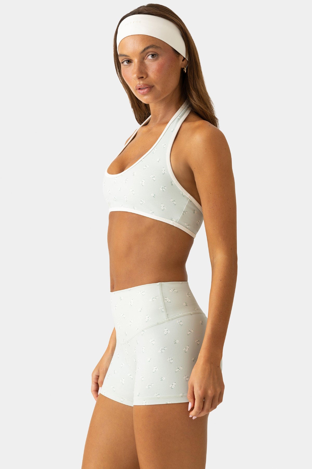 Soft Active Mini Shorts in Matcha Meadow