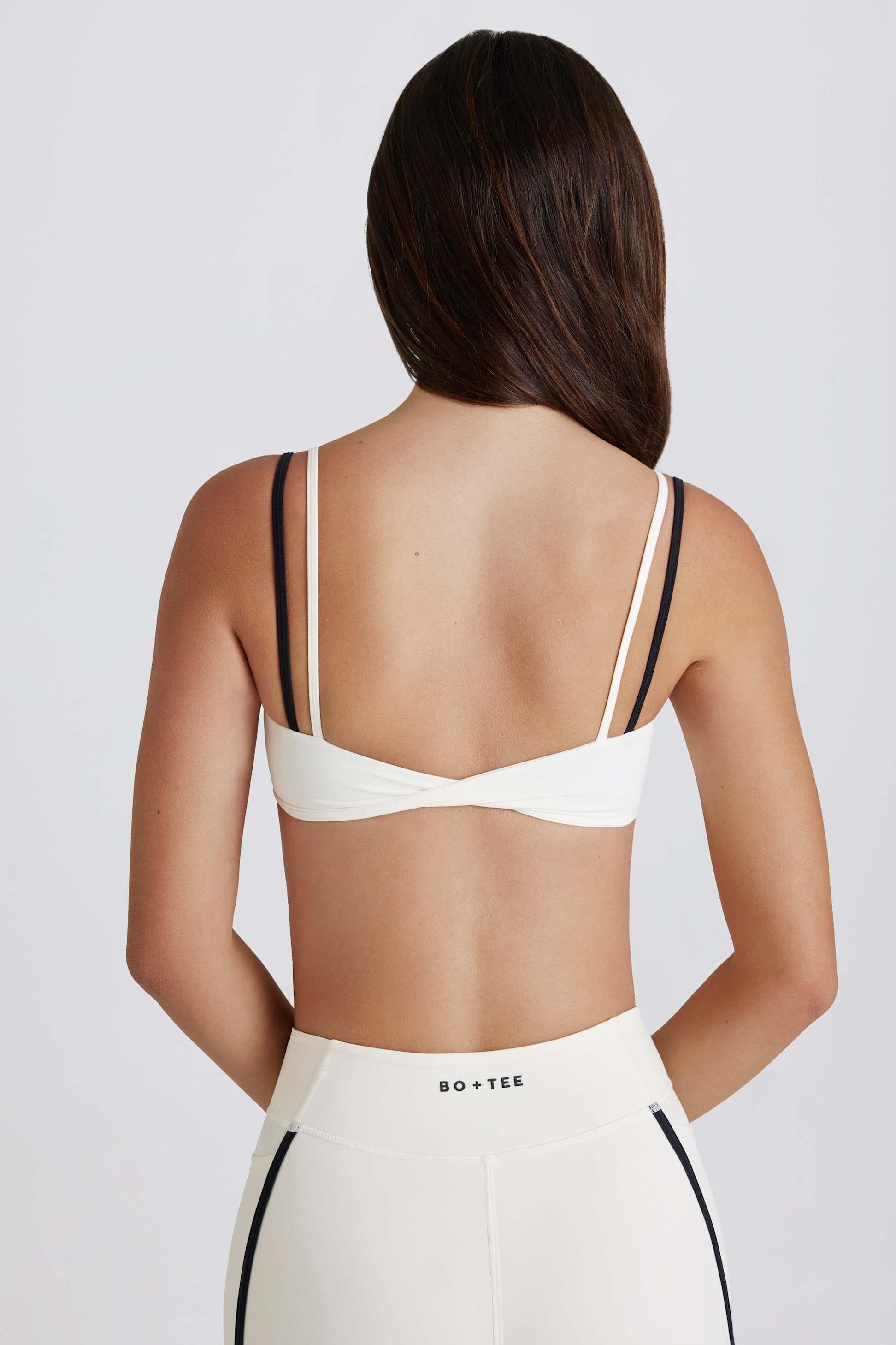 Soft Active Twist-back Layered Sports Bra In Coconut