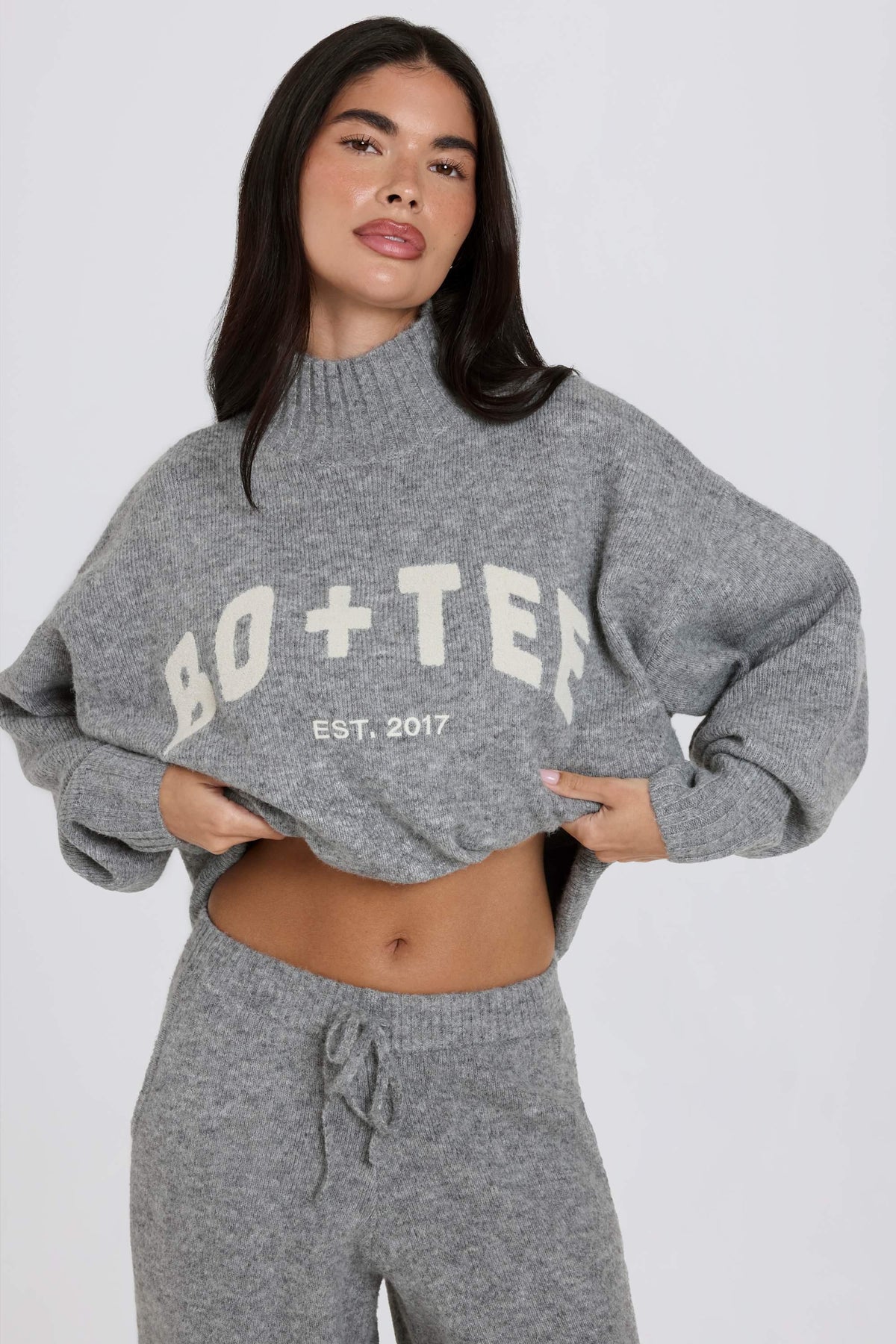 Soft Knit Oversized Jumper In Grey