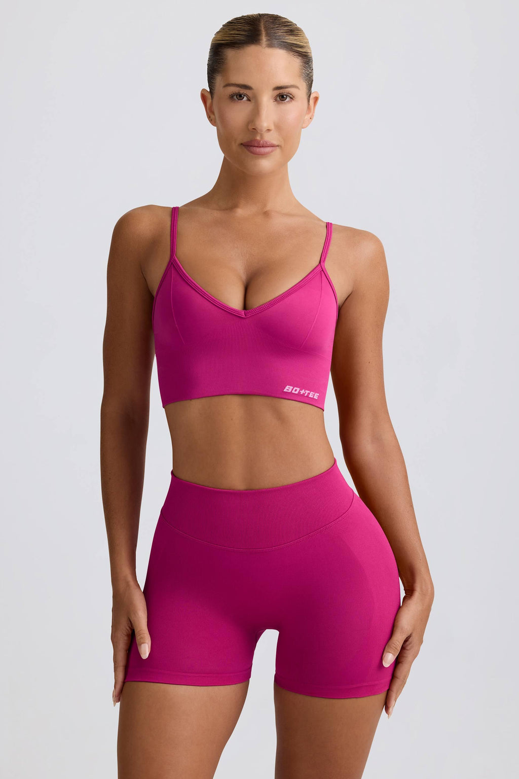 Define Luxe Mini Shorts In Berry