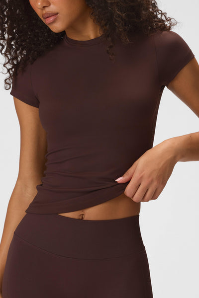 Soft Active Short Sleeve Top In Espresso