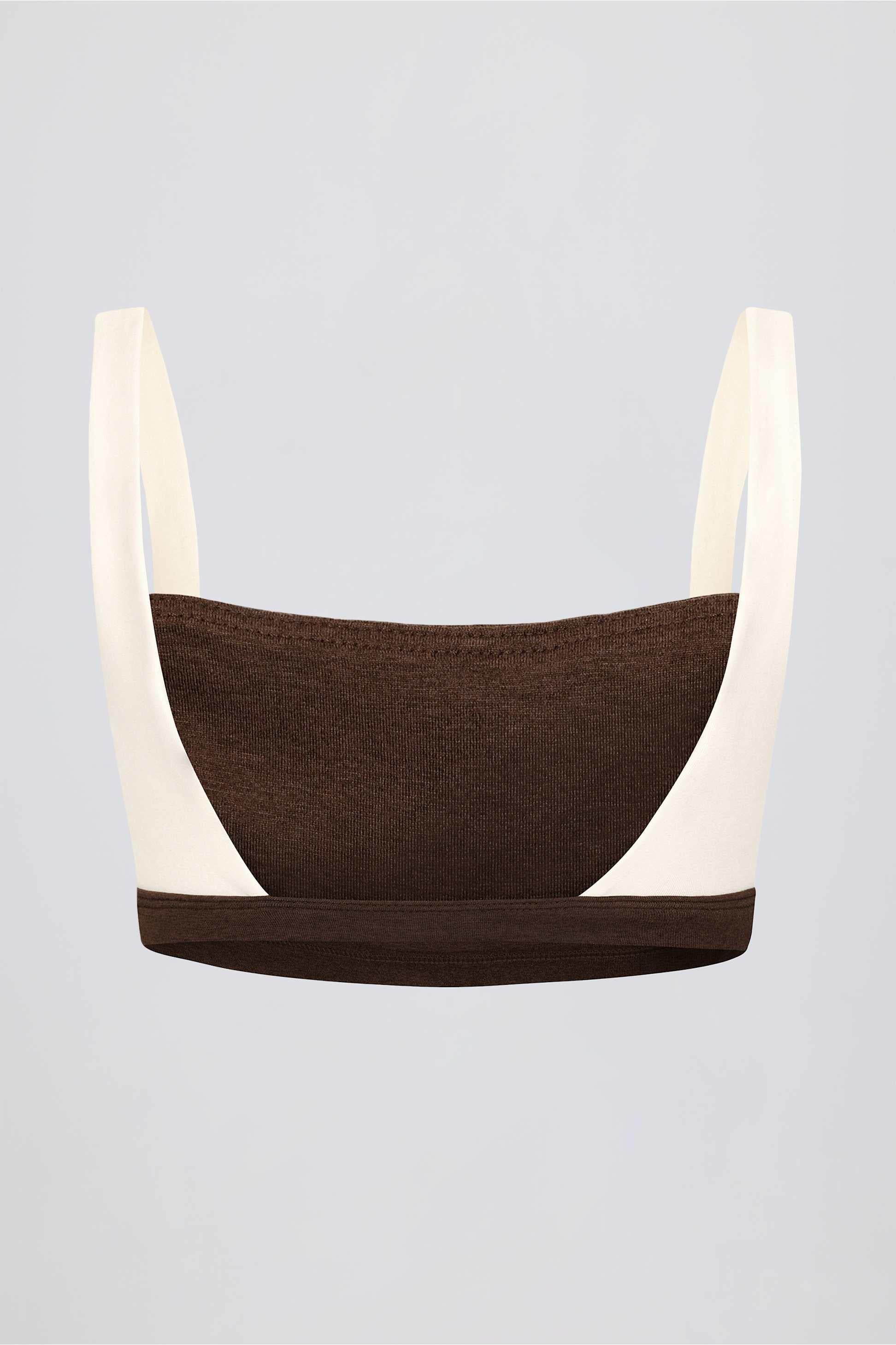 Contrast Sports Bra In Pecan Marl