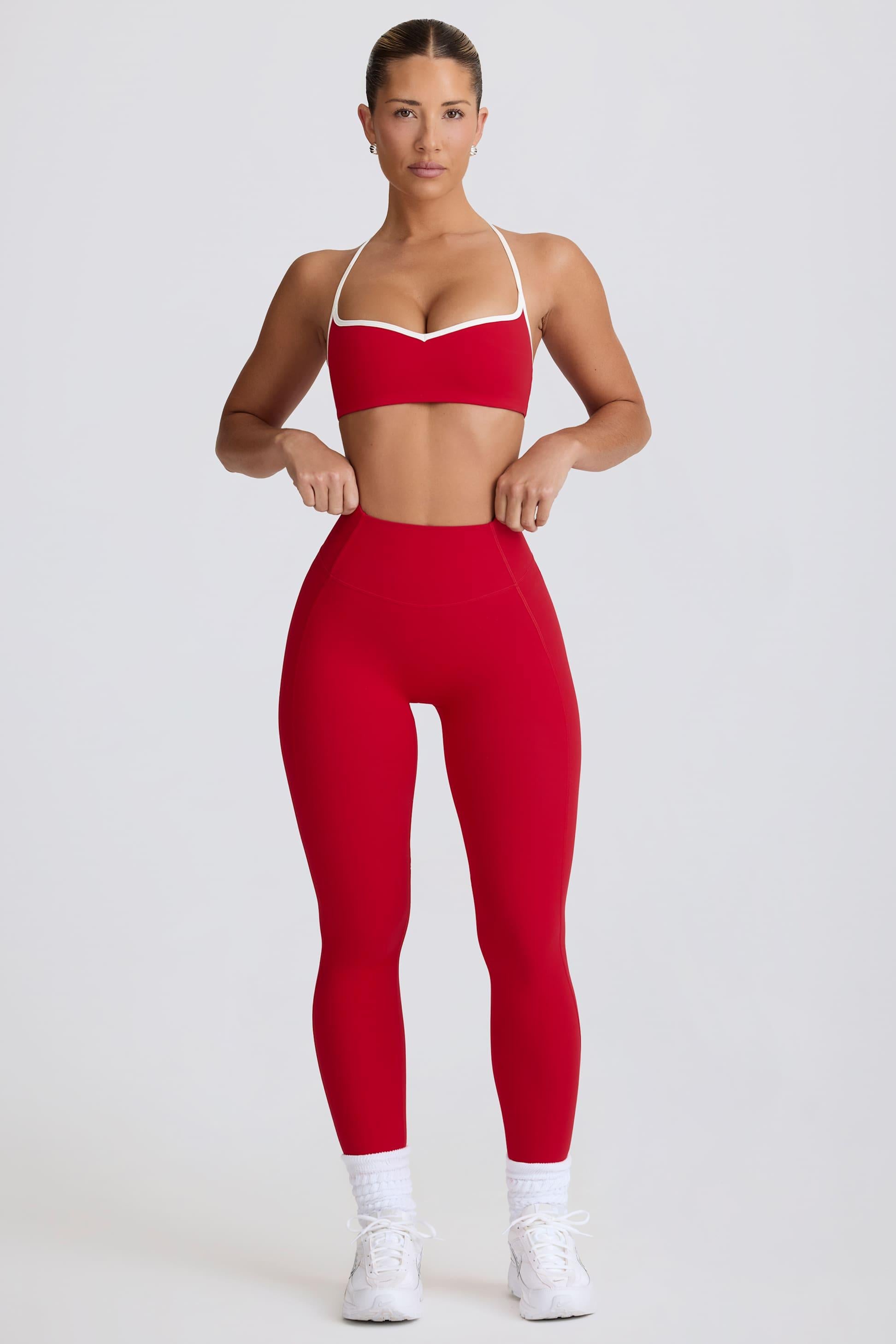 Soft Active Mid-rise Leggings In Hot Red