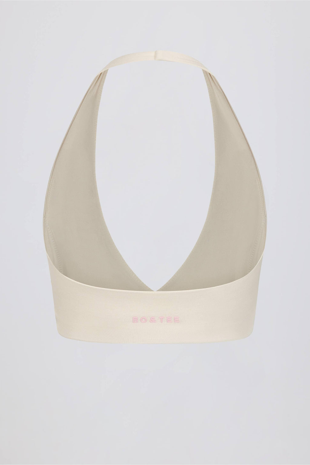 Brushed Jersey V-neck Sports Bra In Vanilla