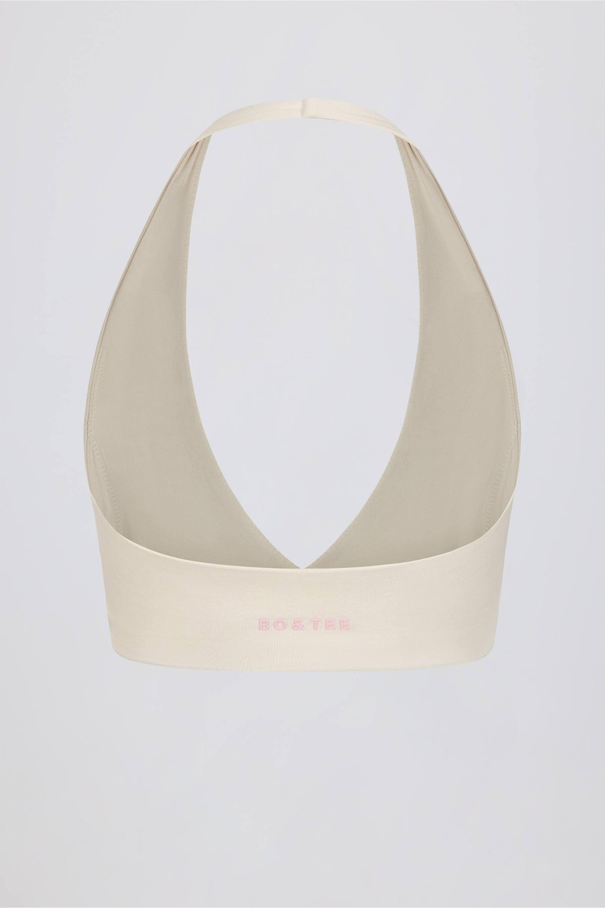 Brushed Jersey V-neck Sports Bra In Vanilla