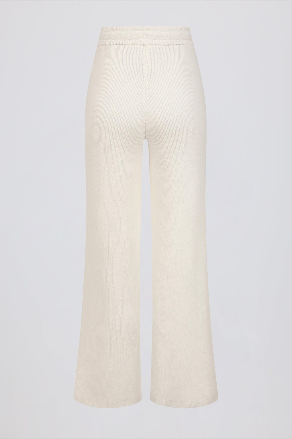 Ribbed-knit Wide-leg Joggers In Ivory