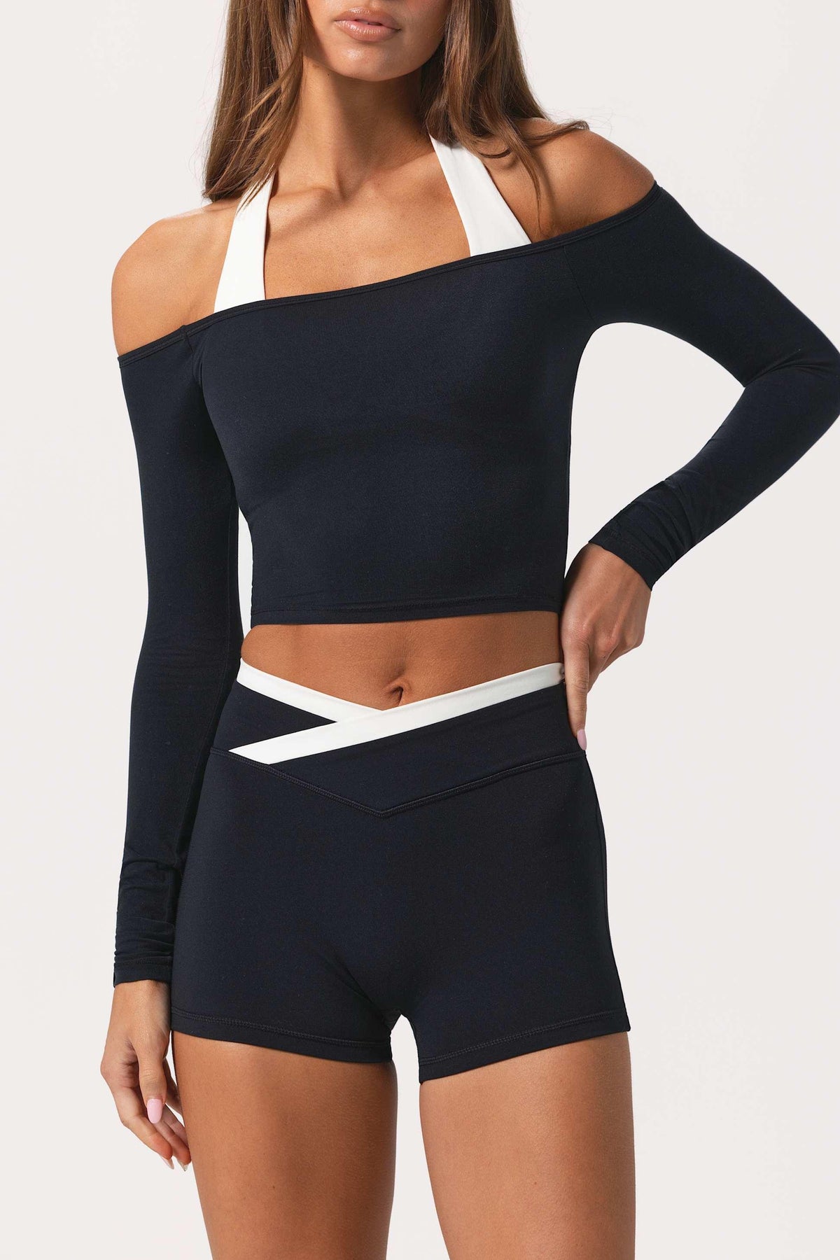 Soft Jersey Off-shoulder Top In Black