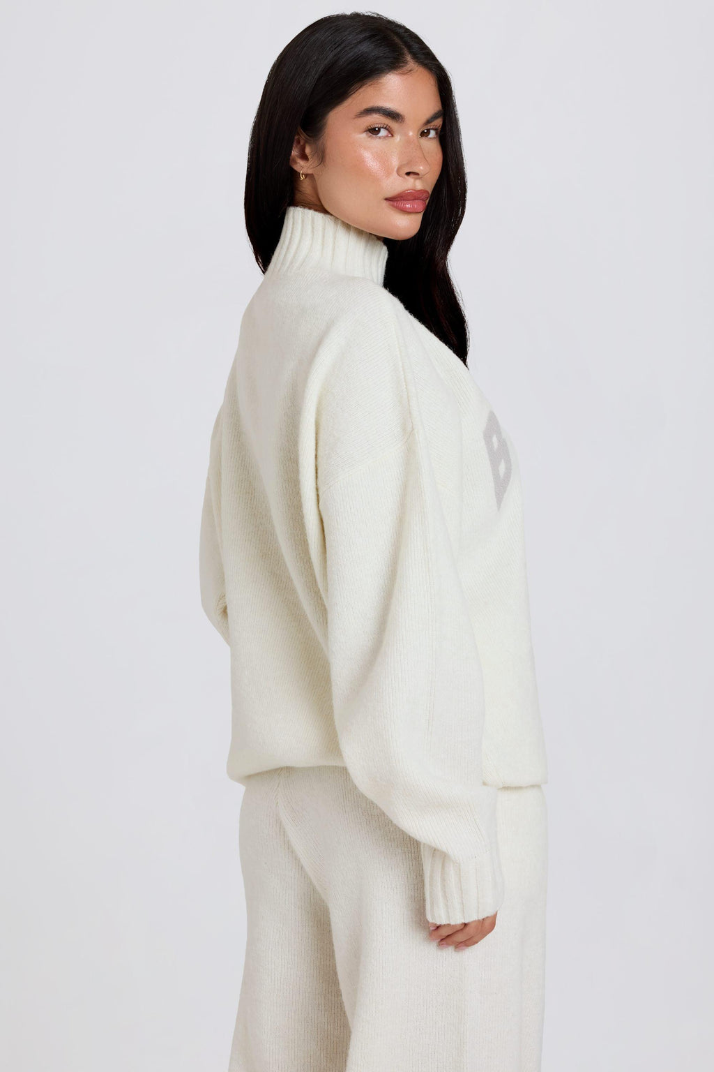 Soft Knit Oversized Jumper In Coconut