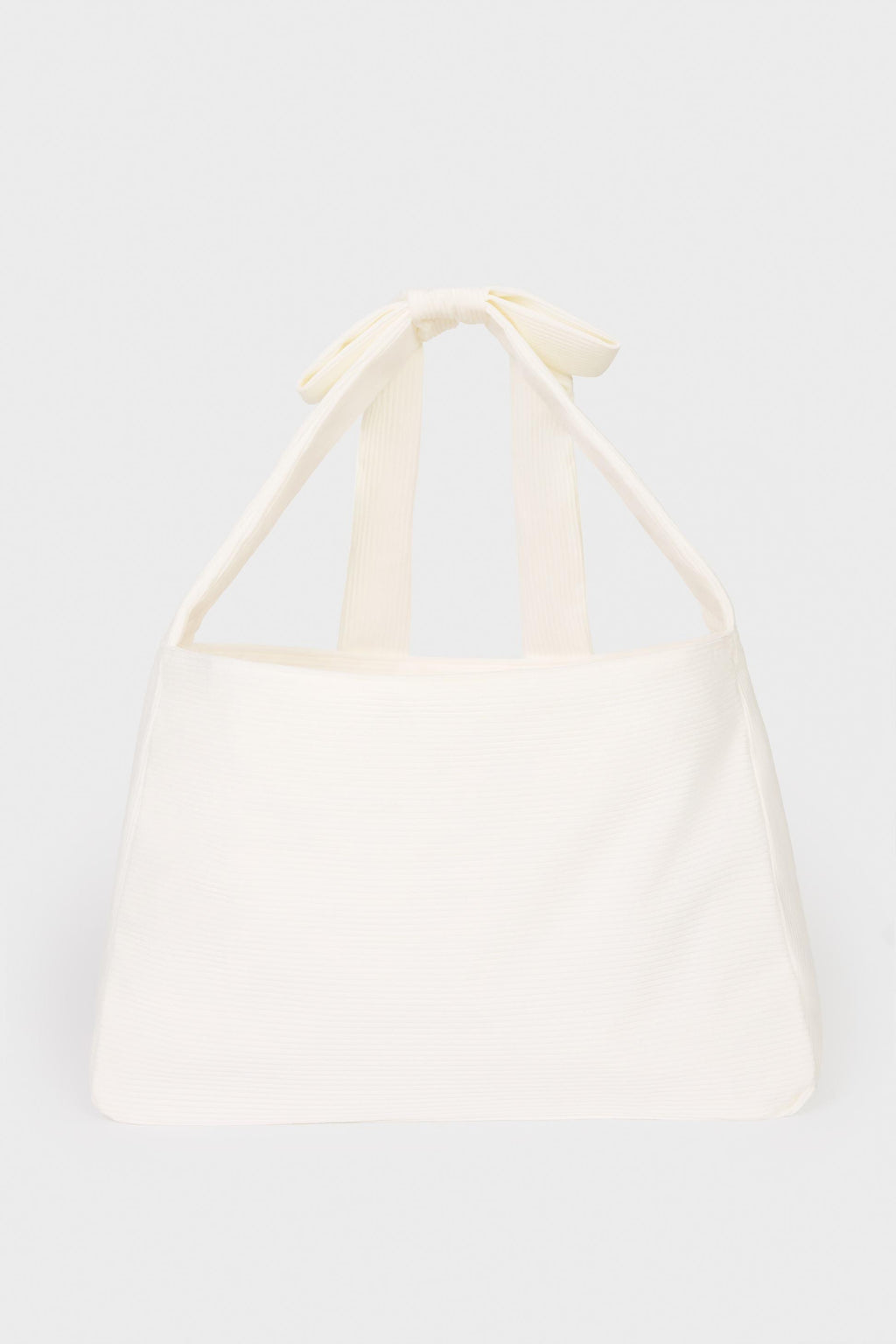 Corduroy Bow Tote Bag In Ivory