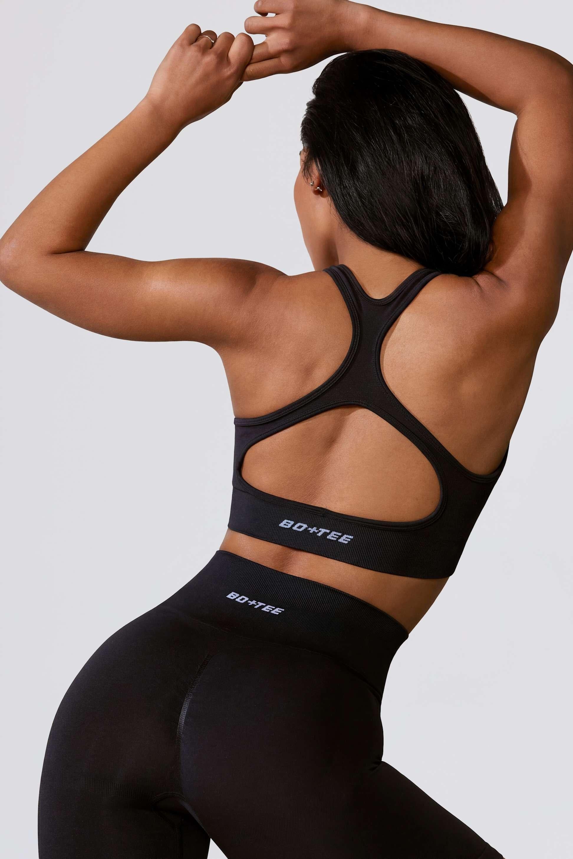 Cut Out Define Luxe Sports Bra In Black