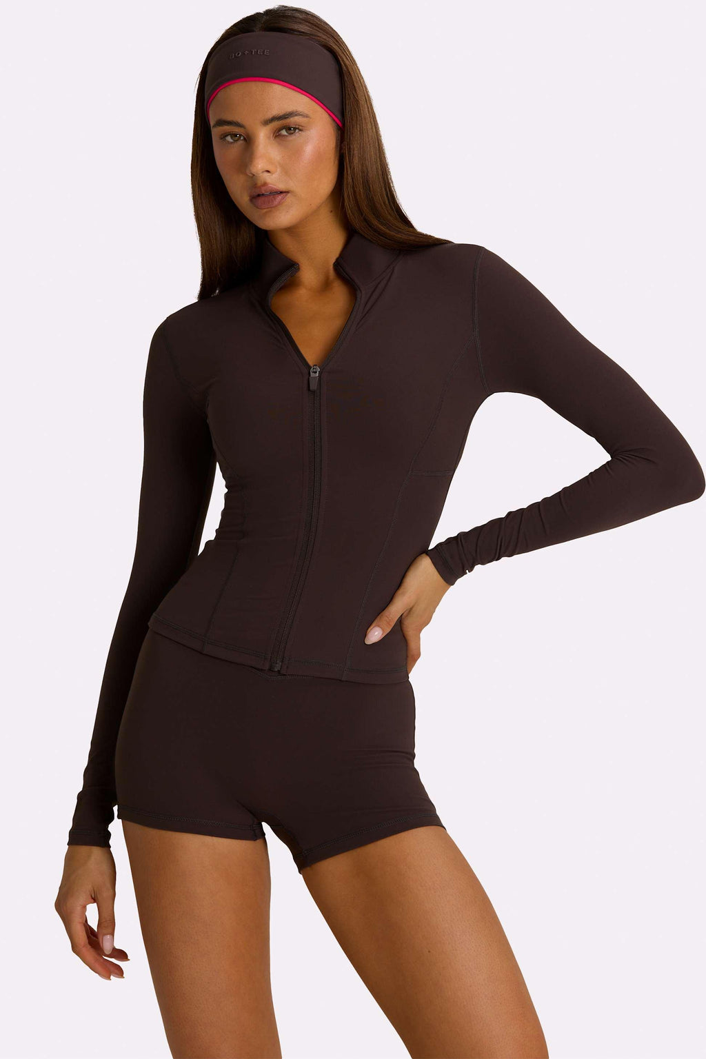 Soft Active Zip-up Jacket In Truffle