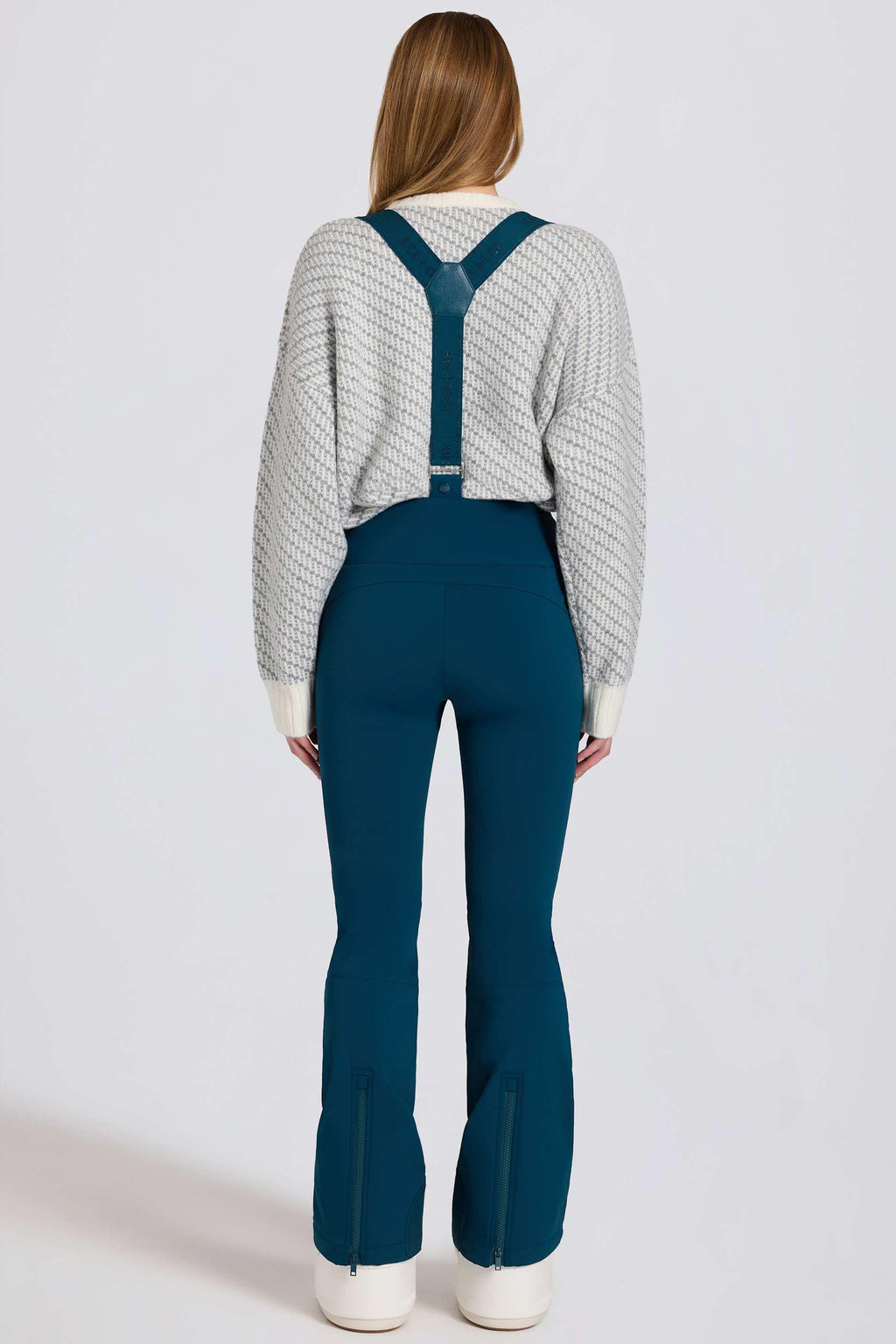Waterproof High-rise Salopettes With Suspenders In Teal