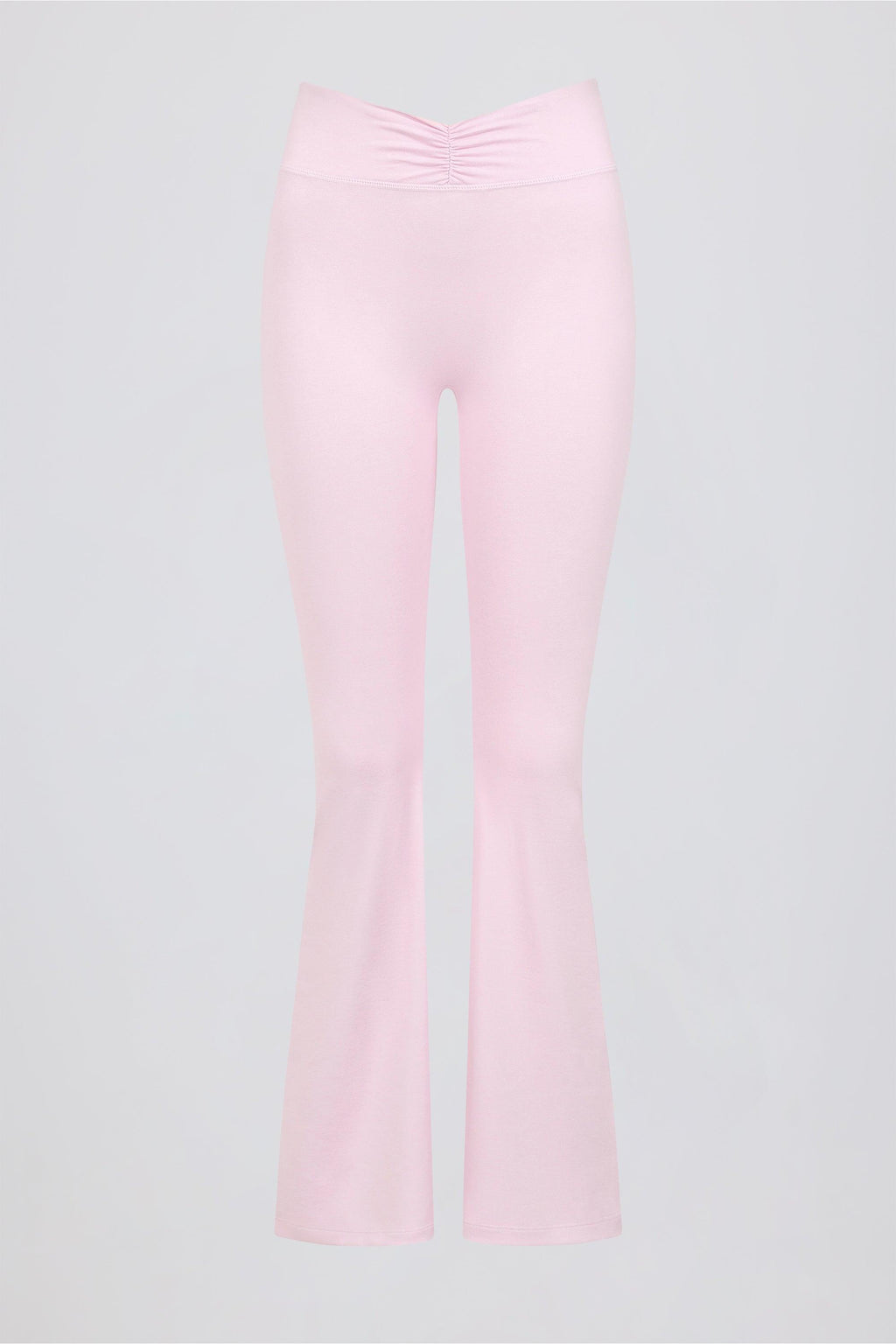 Brushed Jersey Ruched Flared Trousers In Bloom