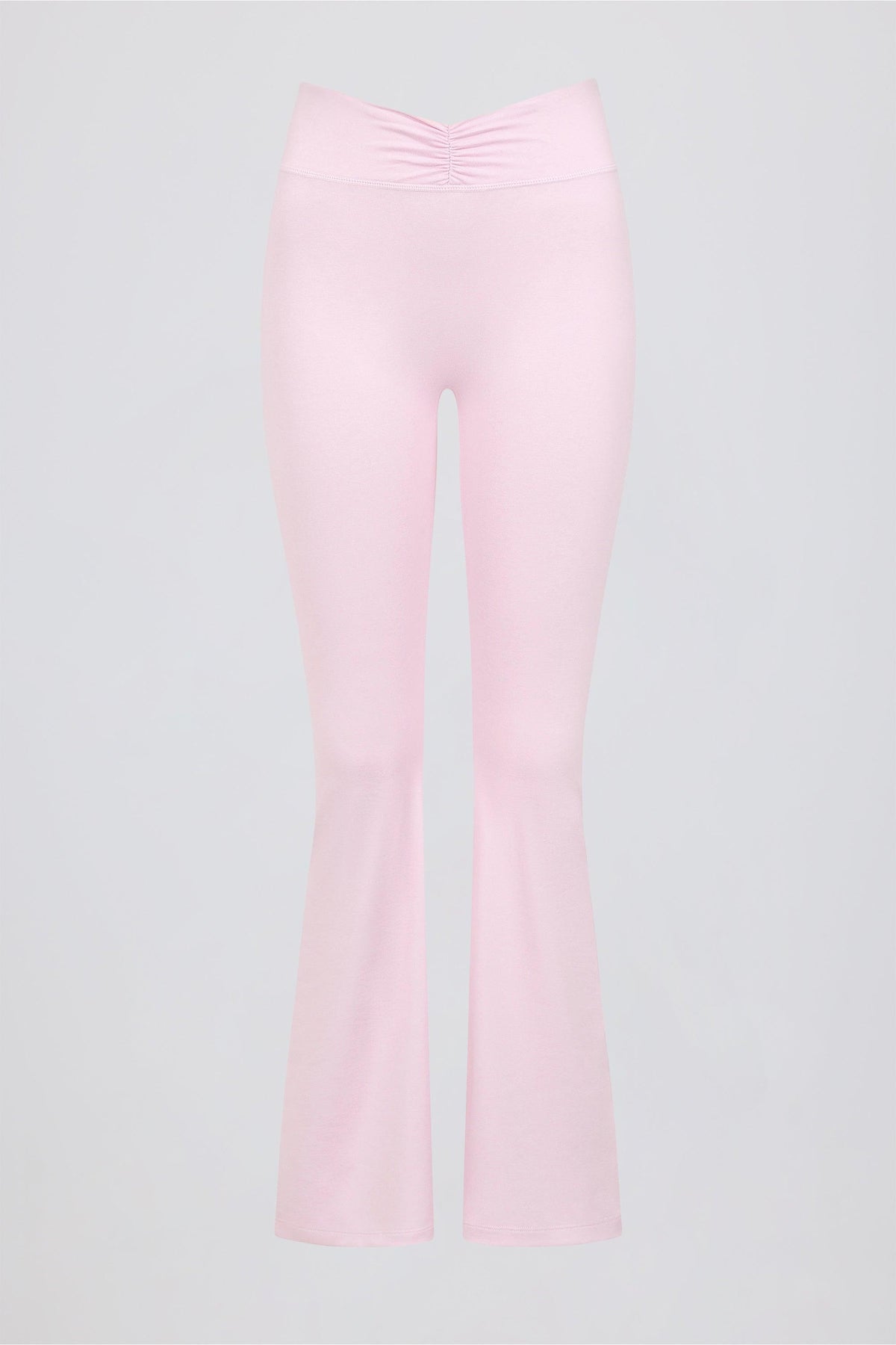 Brushed Jersey Ruched Flared Trousers In Bloom
