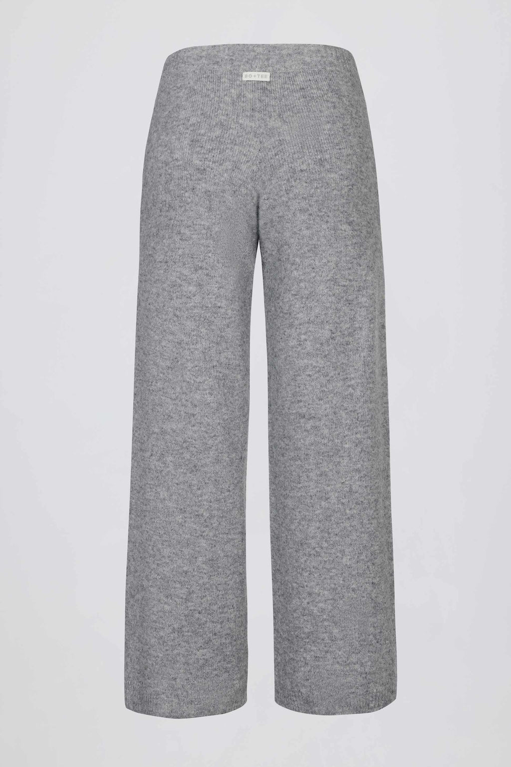 Knit Mid-rise Wide-leg Joggers In Grey