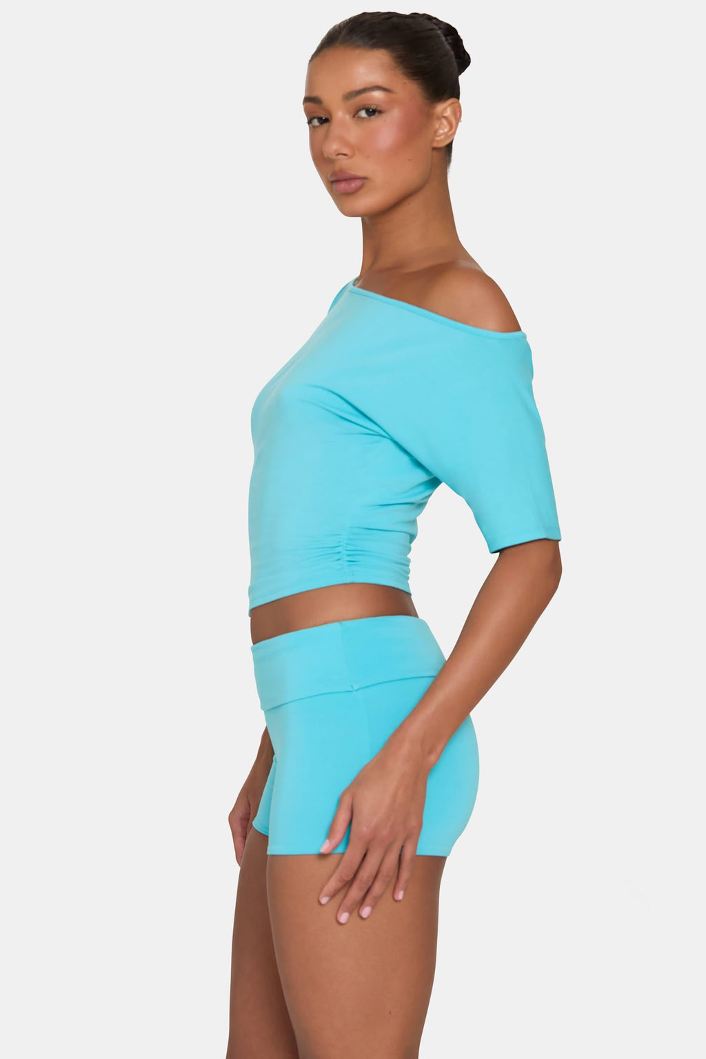 Buttercloud™ Slouchy Off-shoulder Top In Aqua