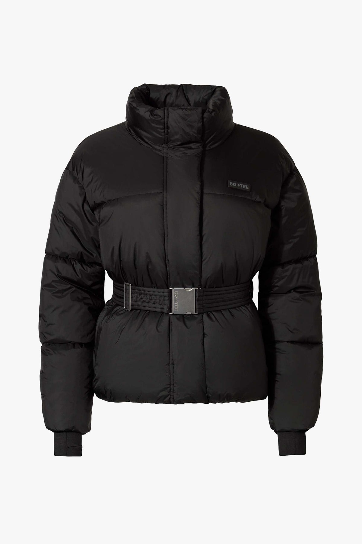 Waterproof Belted Oversized Ski Jacket In Black