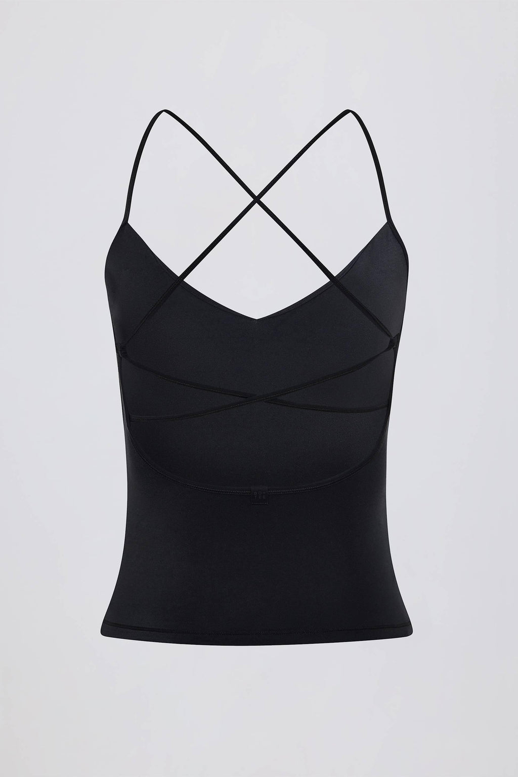 Cross-back Tank Top In Black