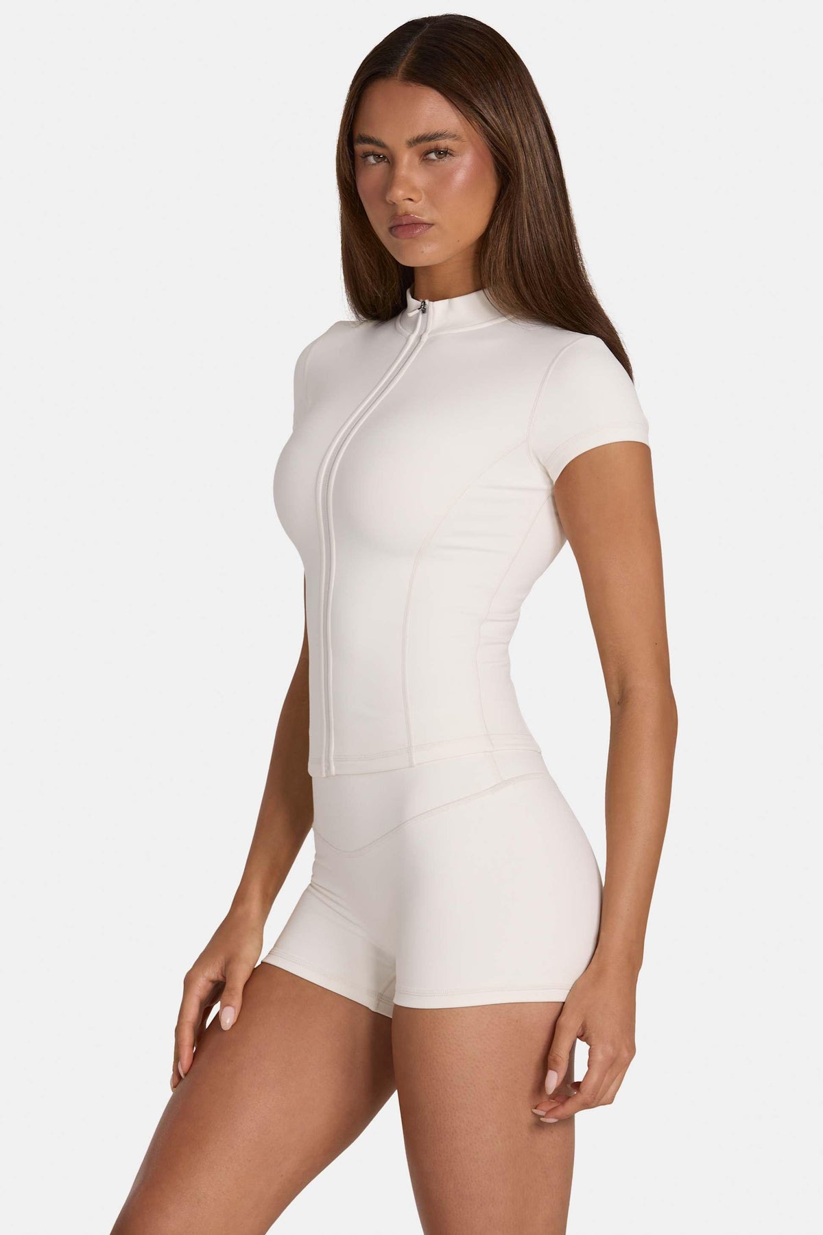 Soft Active Zip-up Top In Coconut