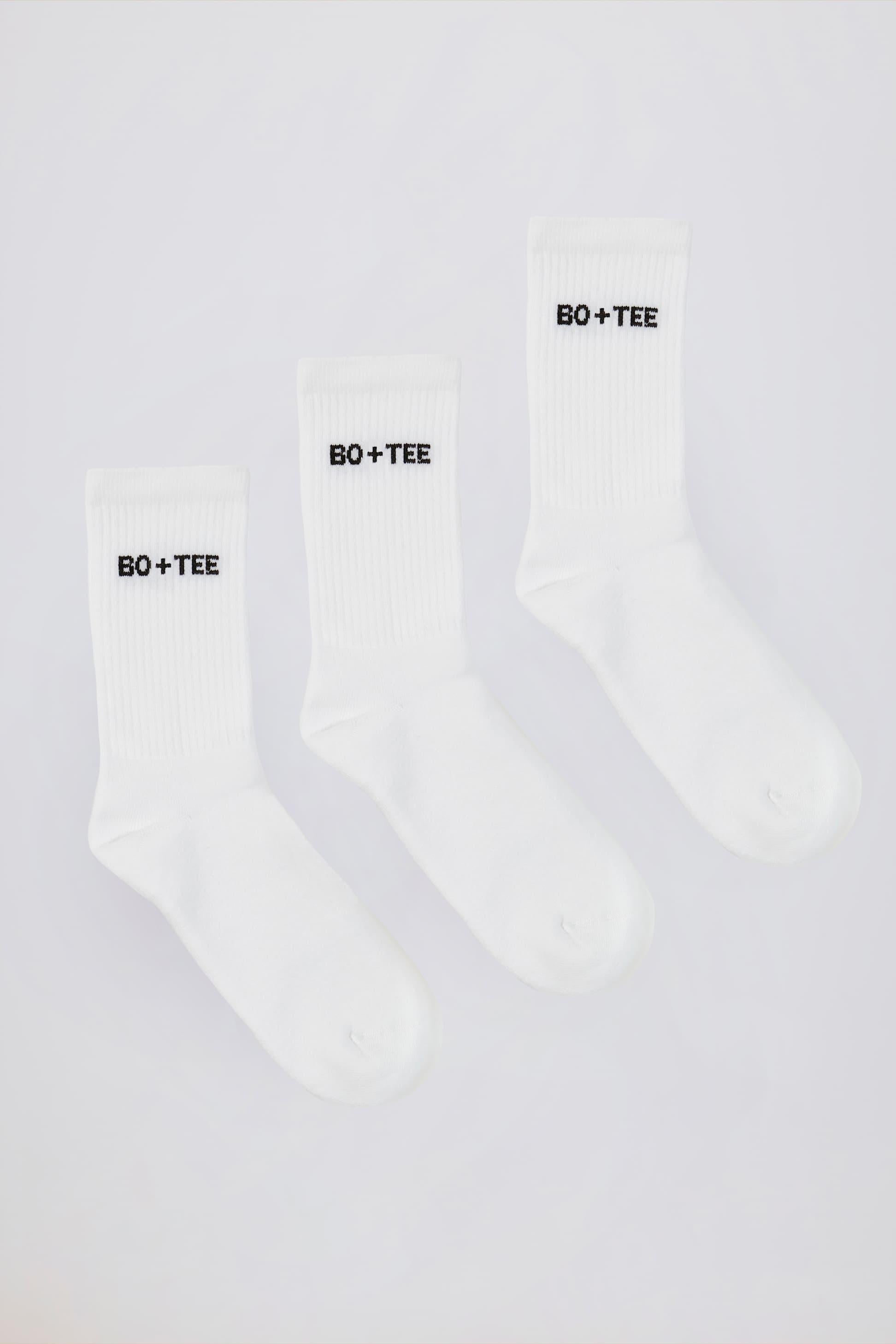 리브드 크루 양말 번들 화이트