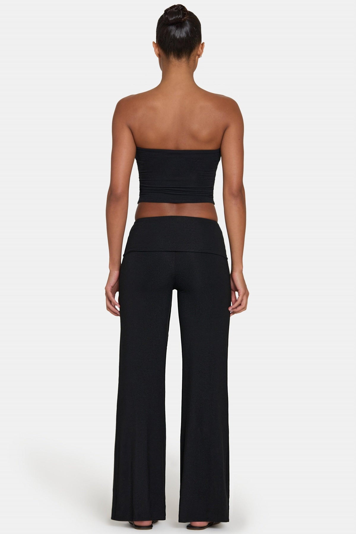 Buttercloud™ Tie-waist Wide-leg Trousers In Black
