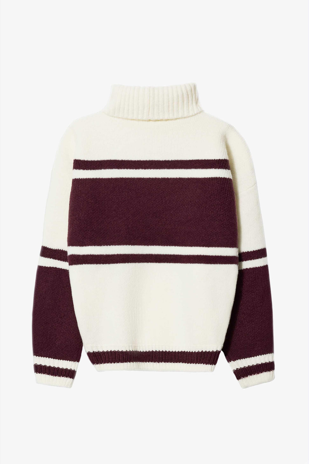 Knit Turtleneck Oversized Jumper In Burgundy