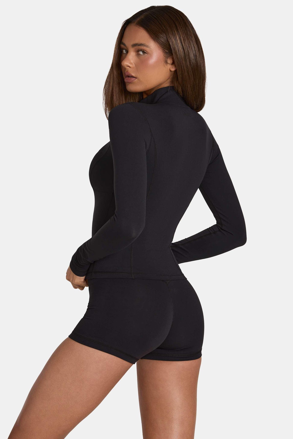 Soft Active Zip-up Jacket In Black