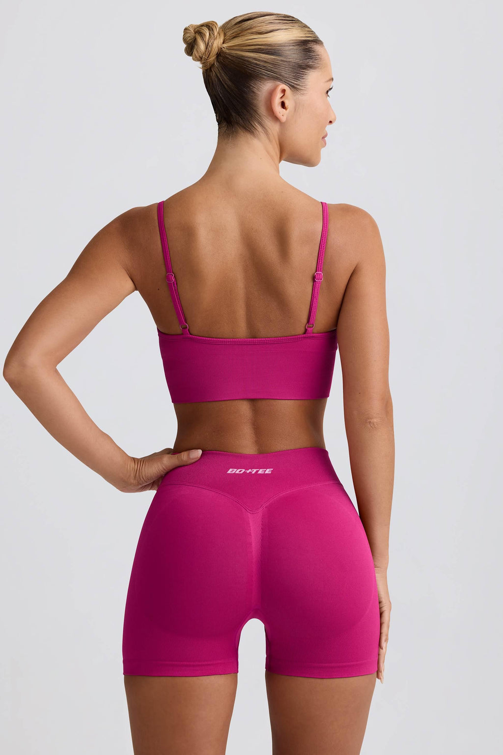 Define Luxe Mini Shorts In Berry