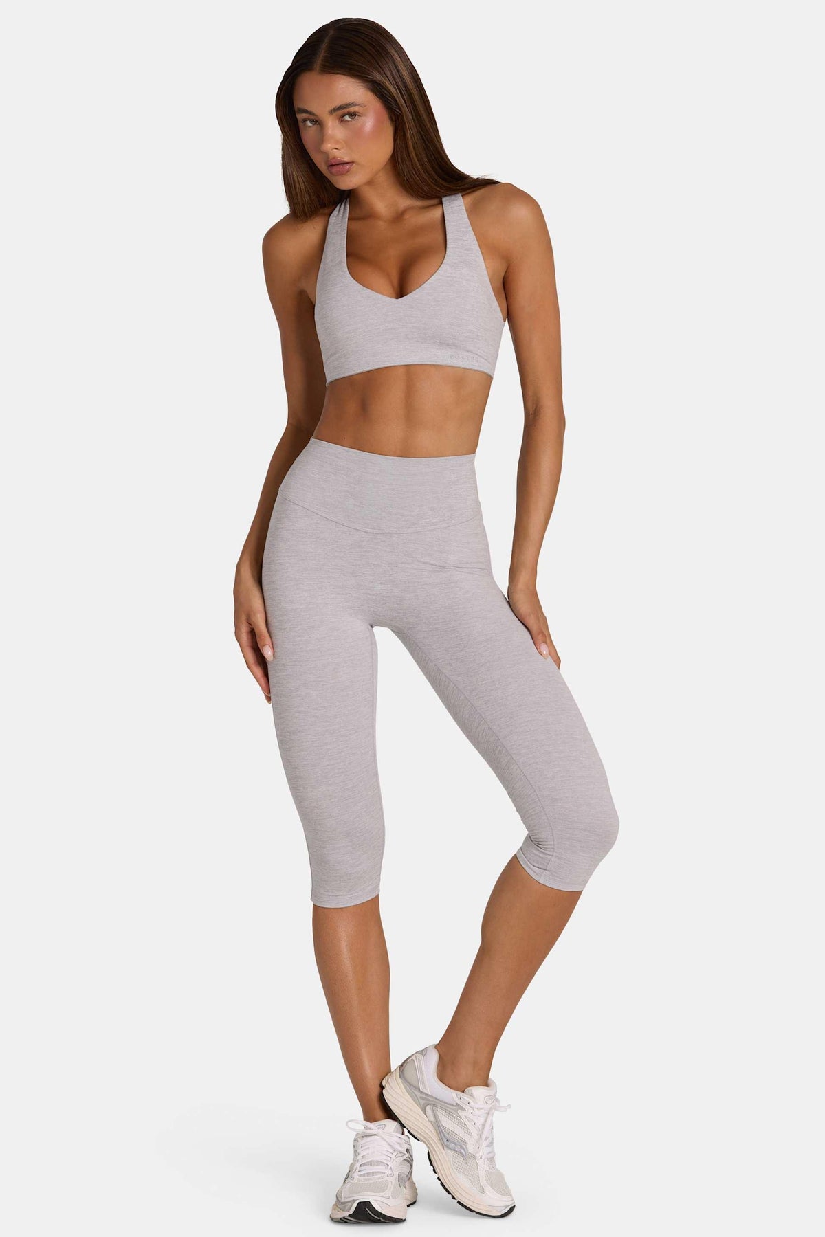 Soft Active Capri Leggings In Grey Marl